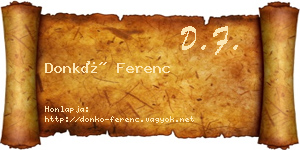 Donkó Ferenc névjegykártya