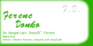 ferenc donko business card